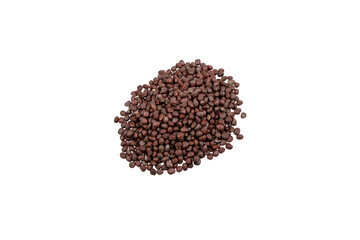 Round radish sprout seeds. White background - top view