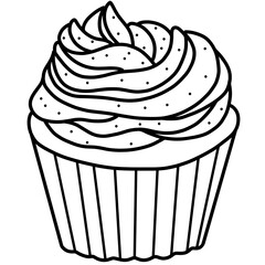 cupcake with cream outline 