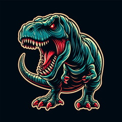 Tyranosaurus rex t-rex vector illustration for logo and tshirt design