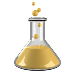 3d test tube icon render isolated