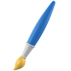 3d brush icon render isolated