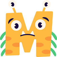 Cute Alphabet M Monsters Character