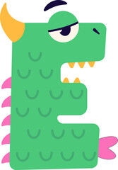 Cute Alphabet E Monsters Character