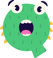 Cute Alphabet Q Monsters Character