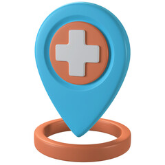 Obraz premium Hospital location 3d icon isolated