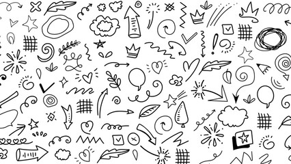hand drawn garden icons seamless background, raster copy. black seamless pattern for your design