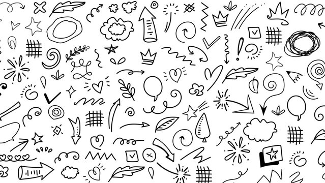 hand drawn garden icons seamless background, raster copy. black seamless pattern for your design
