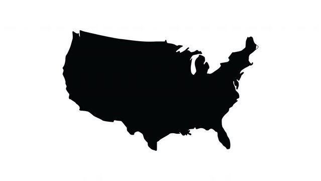 Animation forms a United States map icon