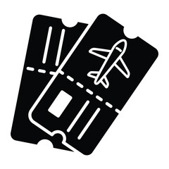 Plane ticket icon vector on trendy design