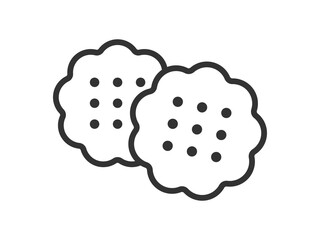 クッキーのアイコン（線画）のイラスト