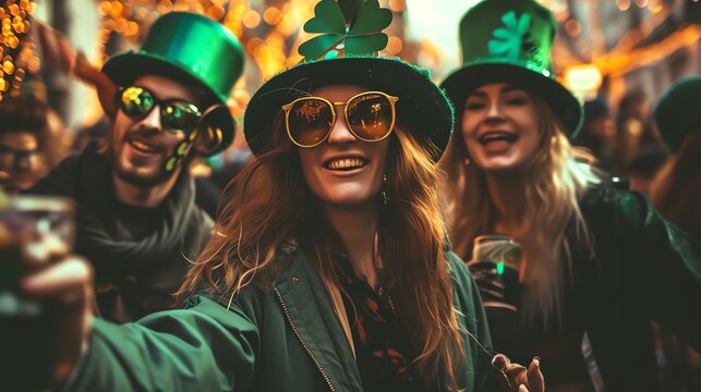young people celebrating st patrick's day