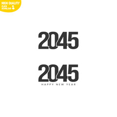 Creative Happy New Year 2045 Logo Design