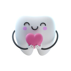 3d cute tooth cartoon character illustration