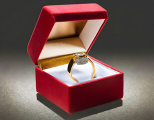 wedding rings in red box