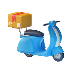 Delivery scooter 3d icon illustration