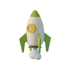 Obraz na płótnie Canvas Rocket 3d icon illustration