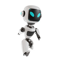 Cute robot 3d illustration render