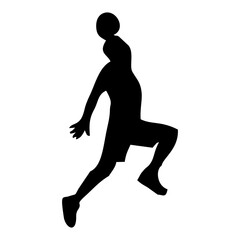Fototapeta na wymiar silhouette of person playing basketball