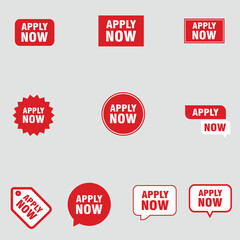 Apply now banners, apply now buttons, apply now template designs