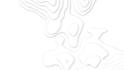 White paper cut decoration textured with wavy layers 3d topography relief background. Abstract wavy line 3d paper cut white background.