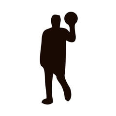 silhouette of person playing basketball
