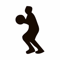 silhouette of person playing basketball