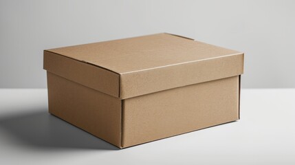 blank cardboard box product mockup on neutral background