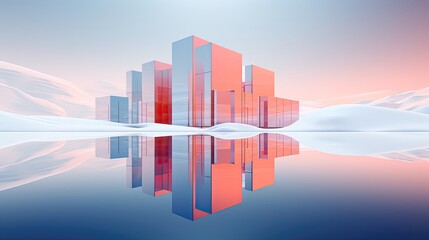 Obraz premium Cyber Minimalism Winter Colors