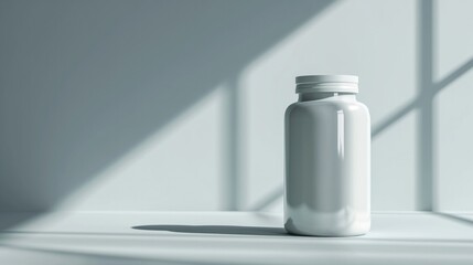 blank supplement bottle pill container product mockup on neutral background 