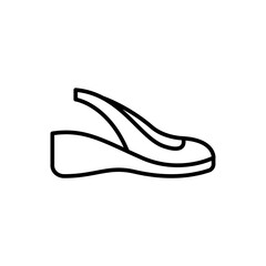Woman shoes outline icons, minimalist vector illustration ,simple transparent graphic element .Isolated on white background