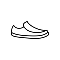 Leather shoes outline icons, minimalist vector illustration ,simple transparent graphic element .Isolated on white background