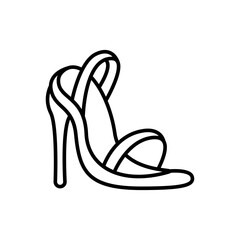 High heels outline icons, minimalist vector illustration ,simple transparent graphic element .Isolated on white background