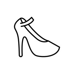 High heels outline icons, minimalist vector illustration ,simple transparent graphic element .Isolated on white background