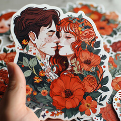 Love-themed stickers, Valentine's Day