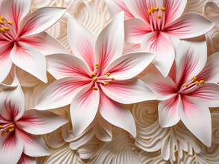 Obraz na płótnie Canvas Pink lily-framed 3d wallpaper