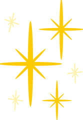 Cute Yellow Sparkle Stars Decoration Simple Ornament