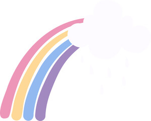 Half Rainbow Cloud Cartoon Simple Ornament