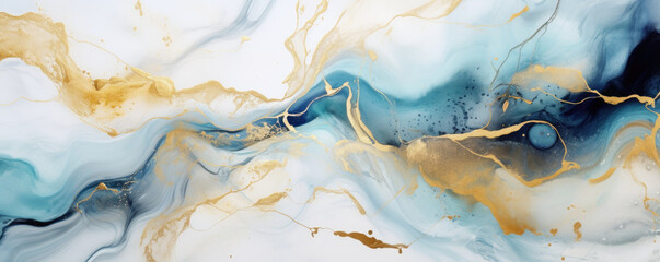Abstract marble background, gray, White, blue agate texture with thin gold veins.