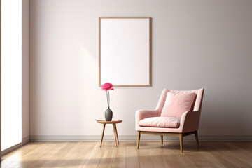 Minimalist Poster Frame Mockup created with Generative AI