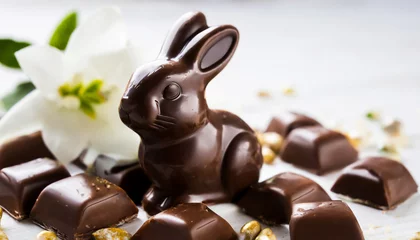 Foto op Aluminium Sweet Bunny Affection: Heartwarming Chocolate Treats for Valentine Joy © Vincent Goh