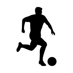 Fototapeta na wymiar Soccer football player vector silhouette
