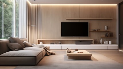contemporary home interior design concept living room area casual lifestyle decorate monotone colour scheme modern style material finishing house beautiful background