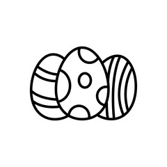 Easter egg outline icons, minimalist vector illustration ,simple transparent graphic element .Isolated on white background