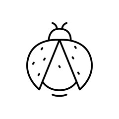 Ladybug outline icons, minimalist vector illustration ,simple transparent graphic element .Isolated on white background