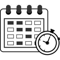 Calender With Clock Icon