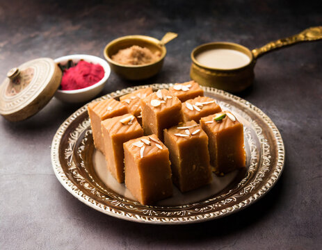 mysore pak or mysuru paaka is south indian cake like sweet