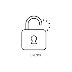 unlock concept line icon. Simple element illustration. unlock concept outline symbol design.