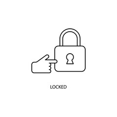 locked concept line icon. Simple element illustration. locked concept outline symbol design.