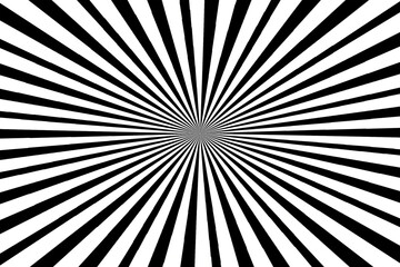 Retro black and white sunburst