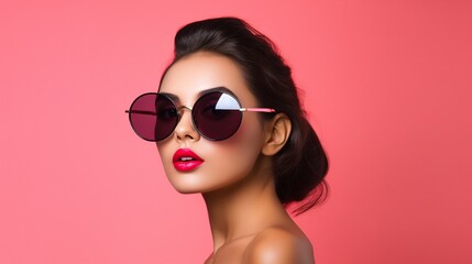 Girl with Lipstick and Sunglasses